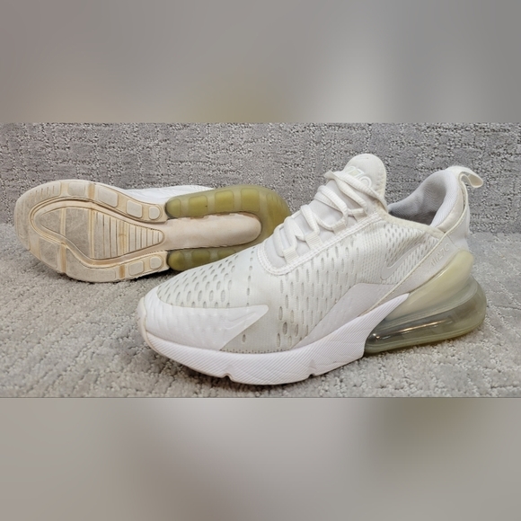 NIKE Air Max 270 GS Youth Size 5Y Women's 6.5 White Athletic Running Sneakers. - Picture 8 of 13